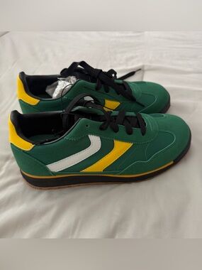 Memory Foam Color Block Sneakers Green & Yellow US 5 NWT